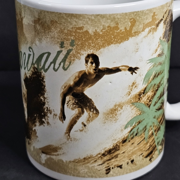 Hawaii Surfing Mug Treasures Aloha Vtg Surf Coffee Cup Honolulu Surfcore Woody - Picture 6 of 6